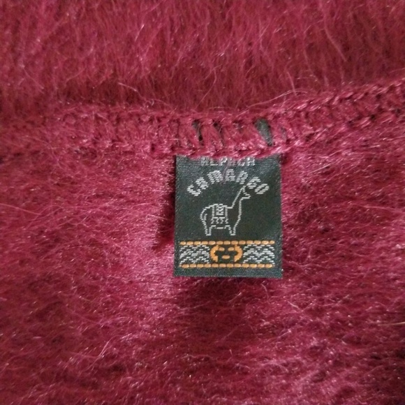 Alphca Camargo burgundy scarf from Peru - Picture 3 of 4